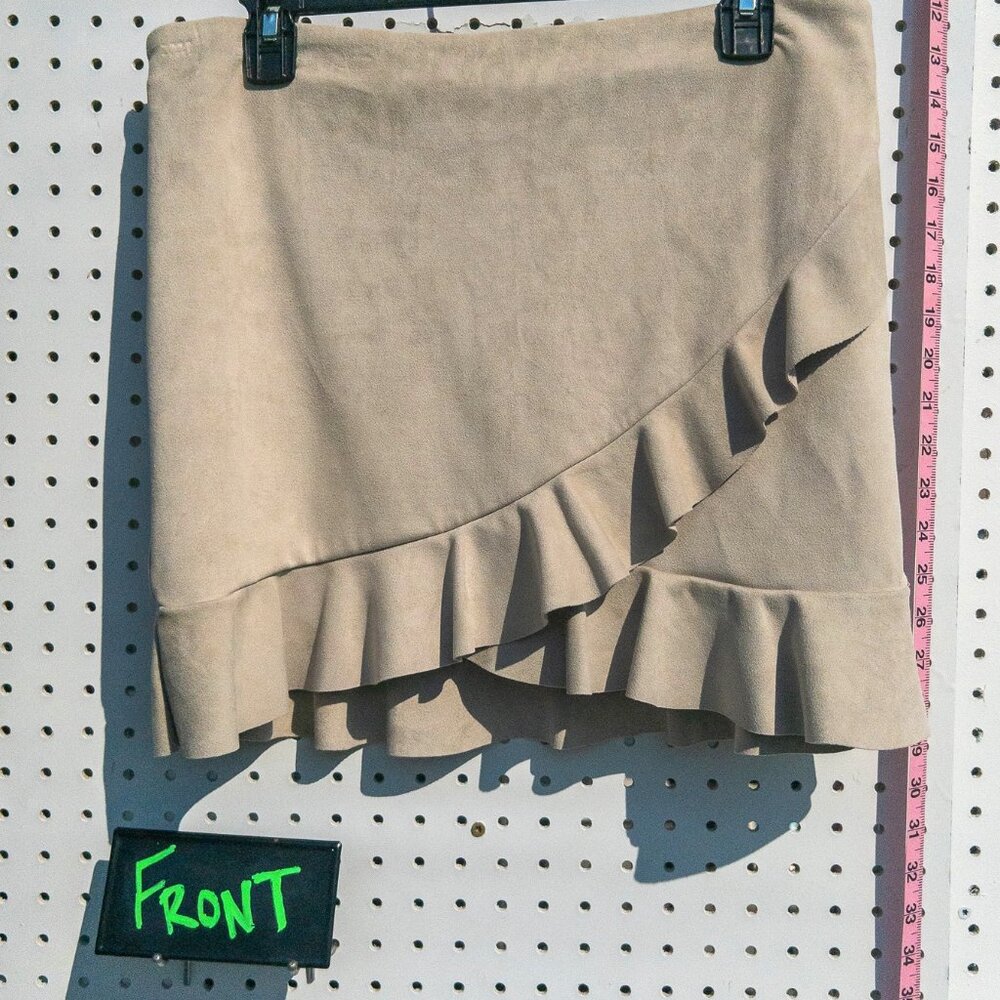 Naked Zebra Suede Ruffle Skirt